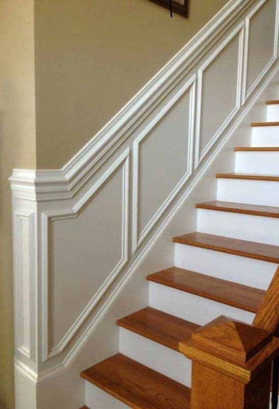 Custom stair wainscoting and trim work